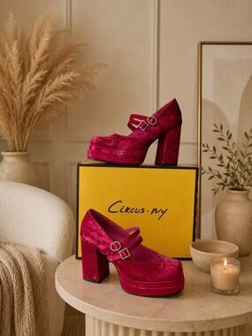 Circus NY by Sam Edelman Pepper Jewel Punk Pink Platform Mary Jane Heels 8 NIB